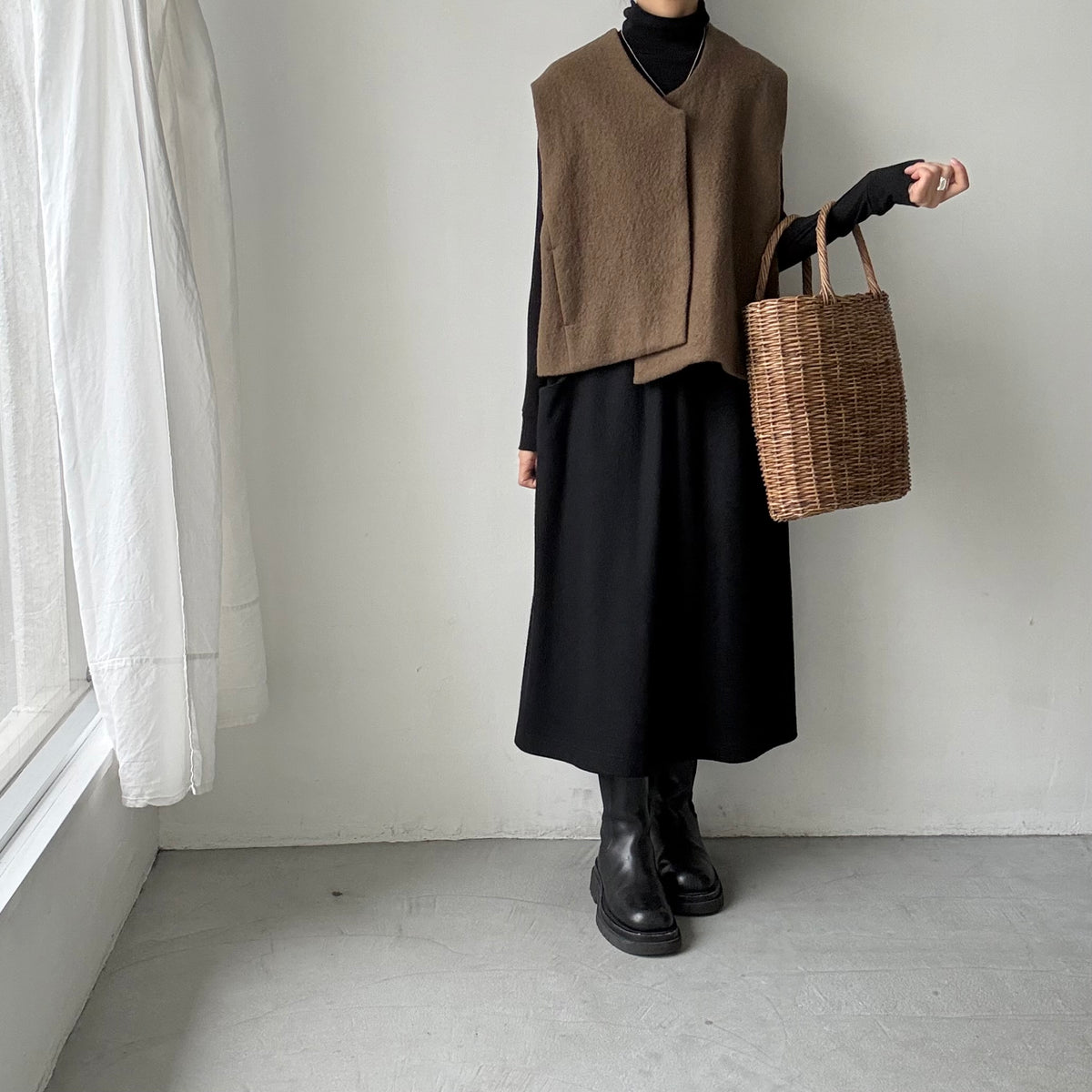 atelier d'antan  Grecoウールベスト　ブラウン