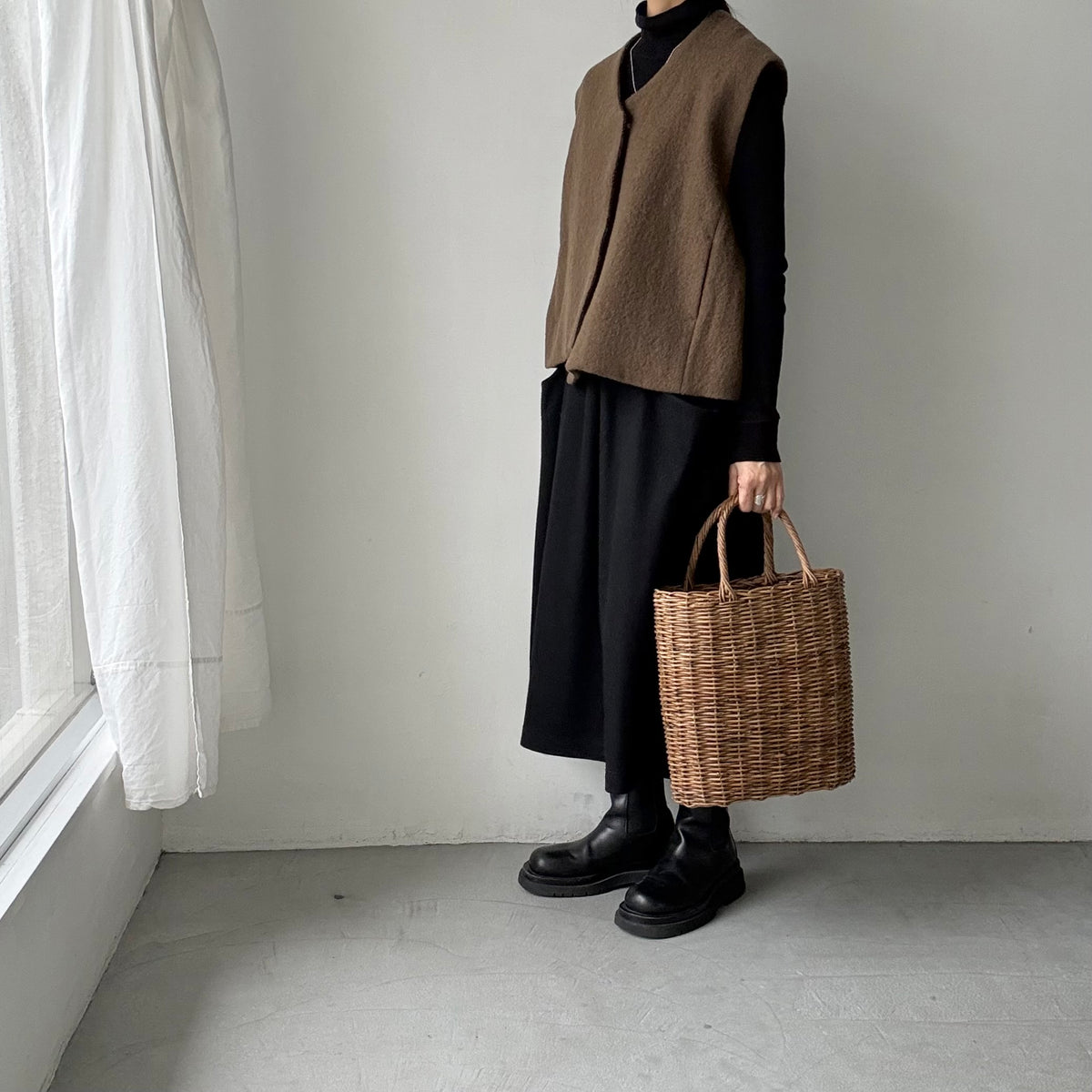 atelier d'antan  Grecoウールベスト　ブラウン