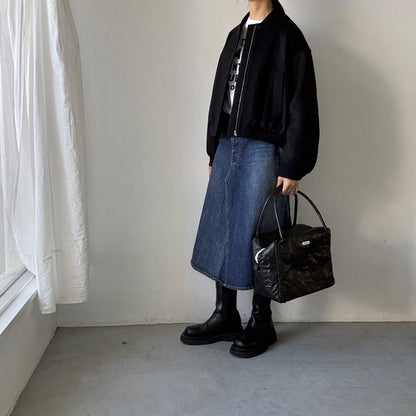 TENNE HANDCRAFTED MODERN カシミアウールブルゾン　ブラック