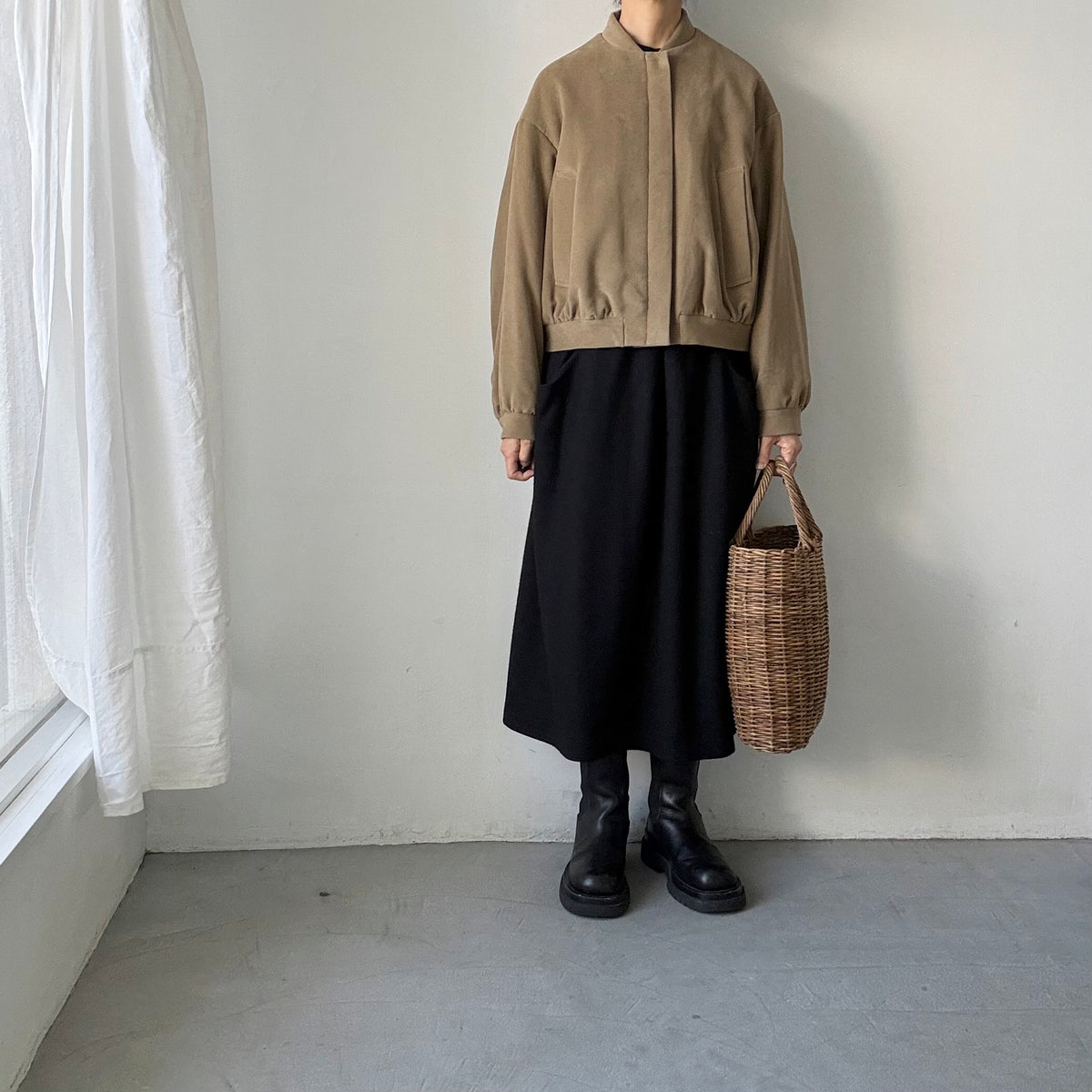 TENNE HANDCRAFTED MODERN  ブリスベンモスモールスキンコットンパデッドブルゾン