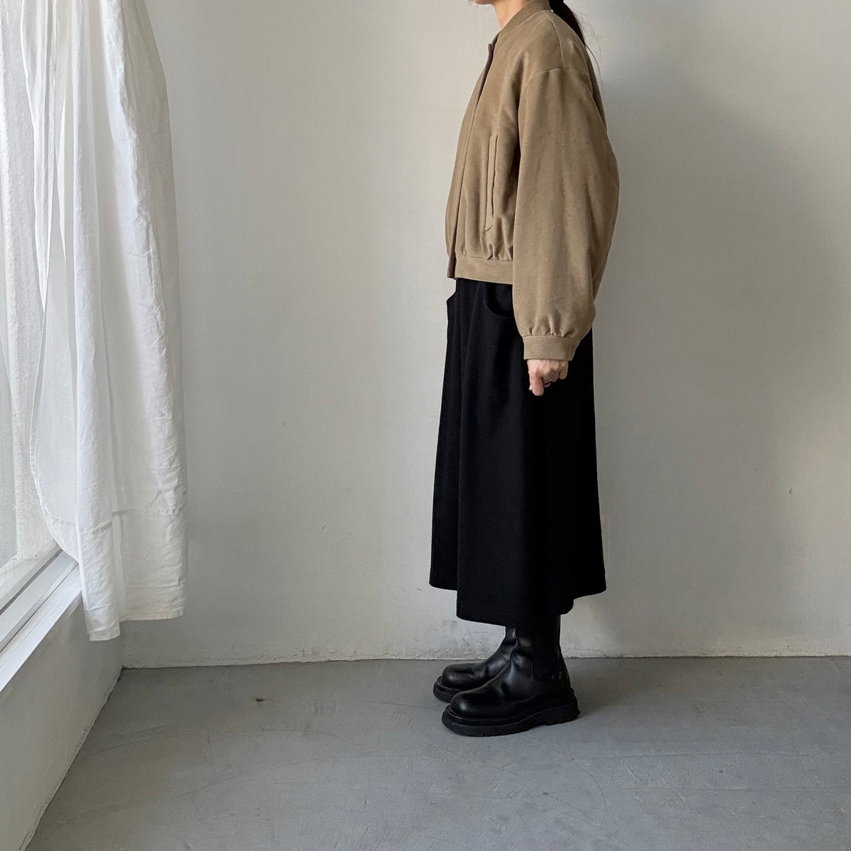 TENNE HANDCRAFTED MODERN  ブリスベンモスモールスキンコットンパデッドブルゾン