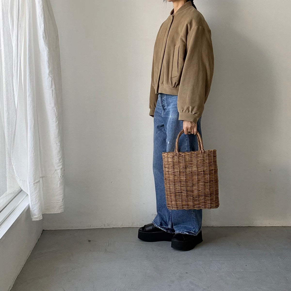 TENNE HANDCRAFTED MODERN  ブリスベンモスモールスキンコットンパデッドブルゾン