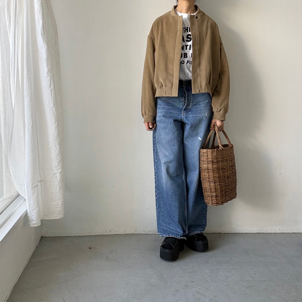 TENNE HANDCRAFTED MODERN  ブリスベンモスモールスキンコットンパデッドブルゾン