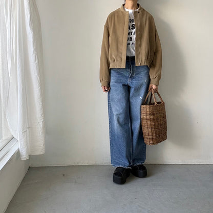 TENNE HANDCRAFTED MODERN  ブリスベンモスモールスキンコットンパデッドブルゾン