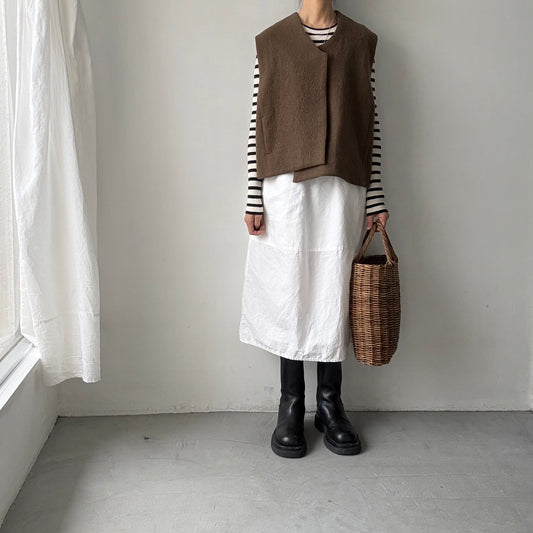 atelier d'antan  Grecoウールベスト　ブラウン