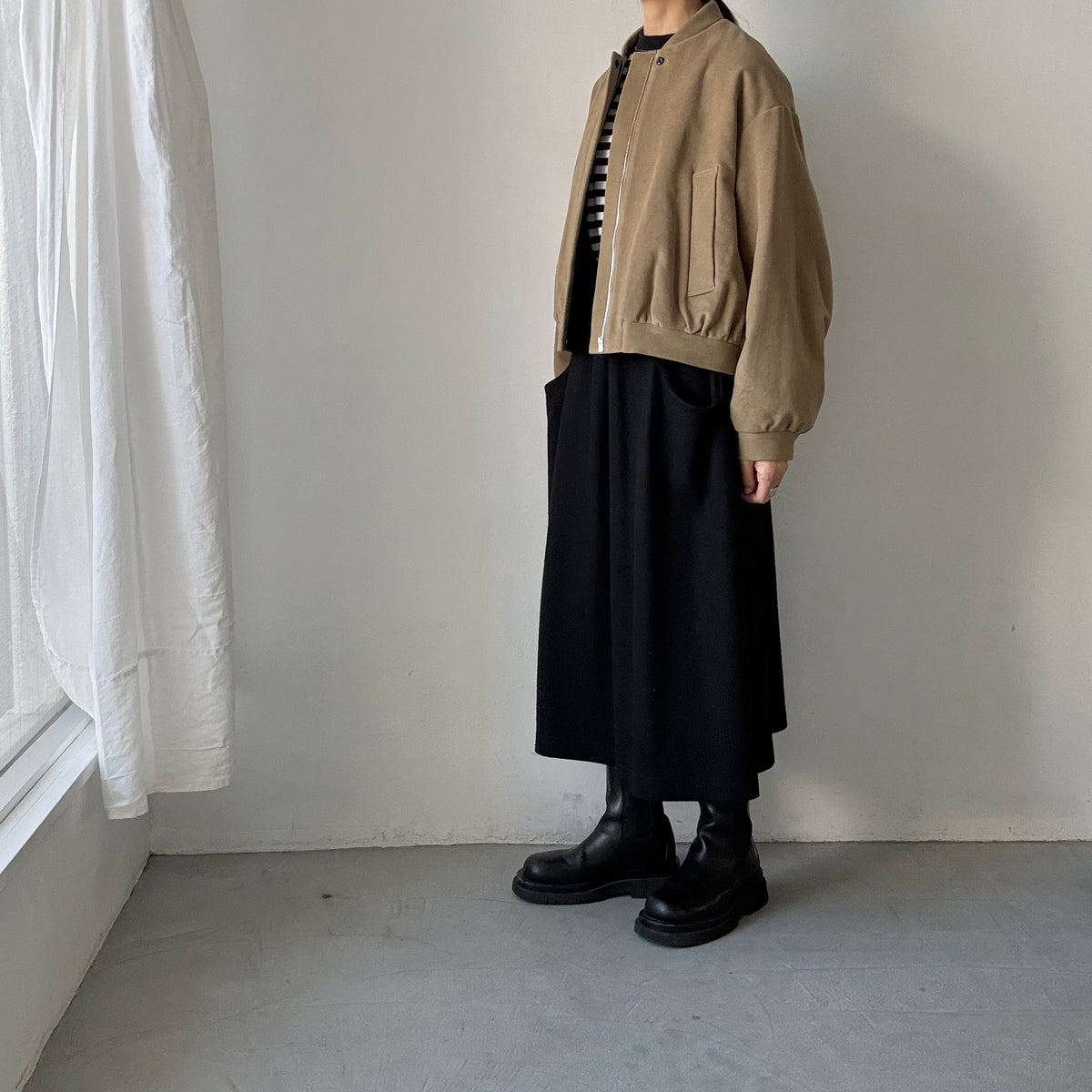 TENNE HANDCRAFTED MODERN  ブリスベンモスモールスキンコットンパデッドブルゾン