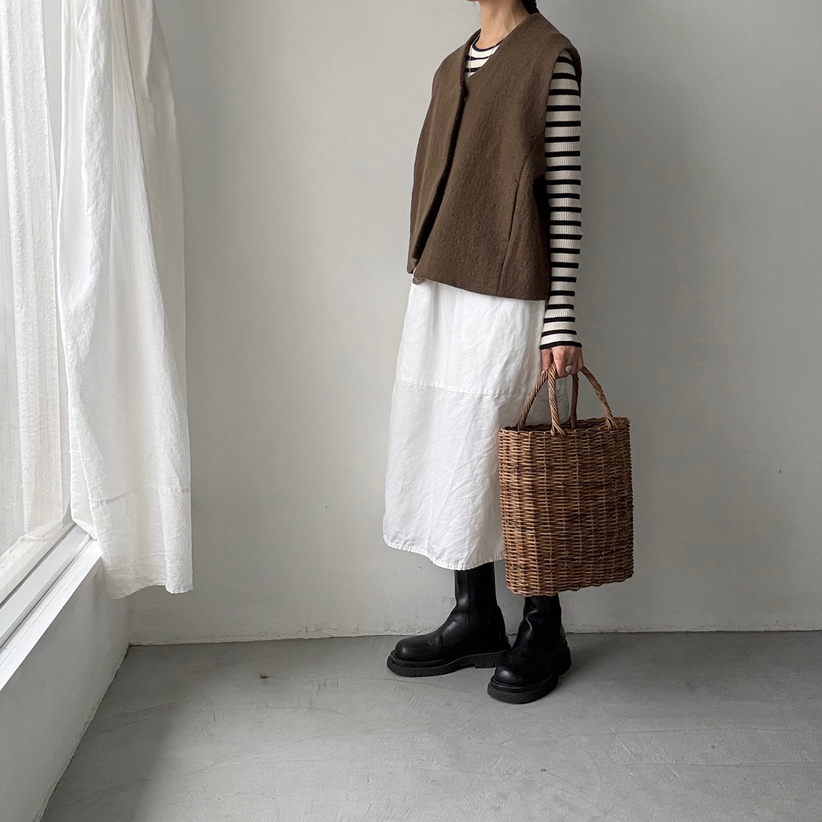 atelier d'antan  Grecoウールベスト　ブラウン