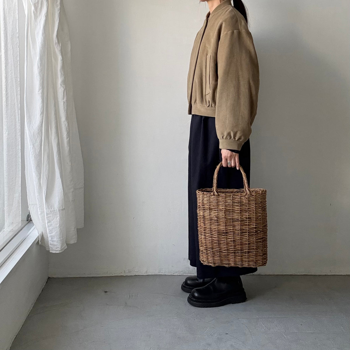 TENNE HANDCRAFTED MODERN  ブリスベンモスモールスキンコットンパデッドブルゾン