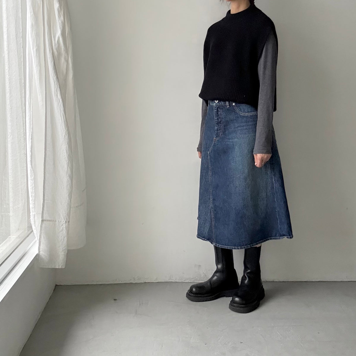 as it is.畦編みベスト