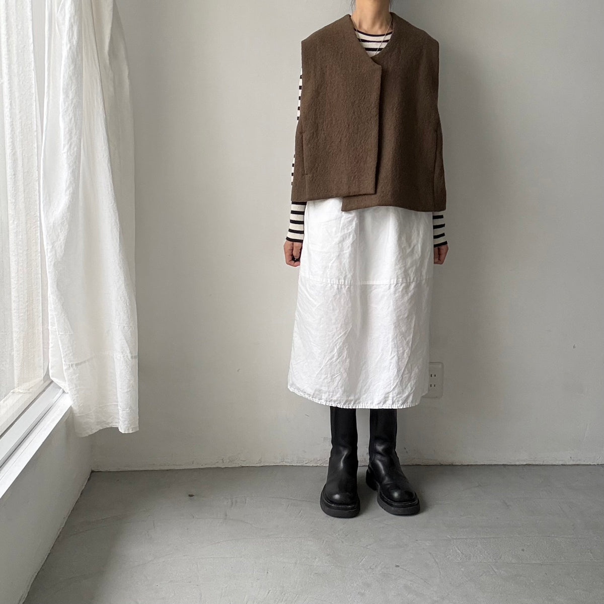 atelier d'antan  Grecoウールベスト　ブラウン