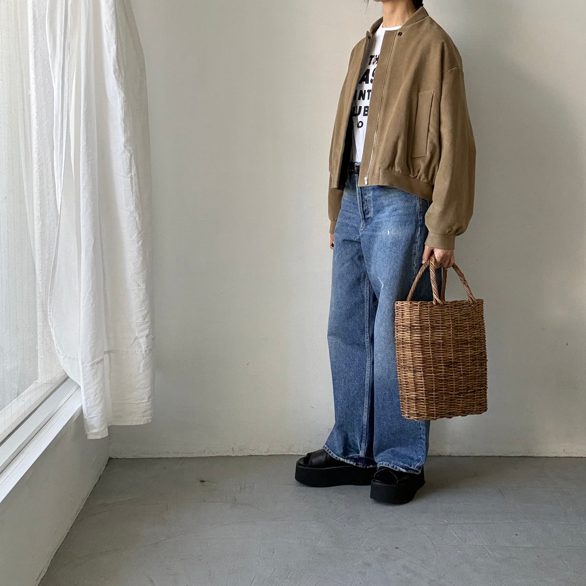 TENNE HANDCRAFTED MODERN  ブリスベンモスモールスキンコットンパデッドブルゾン