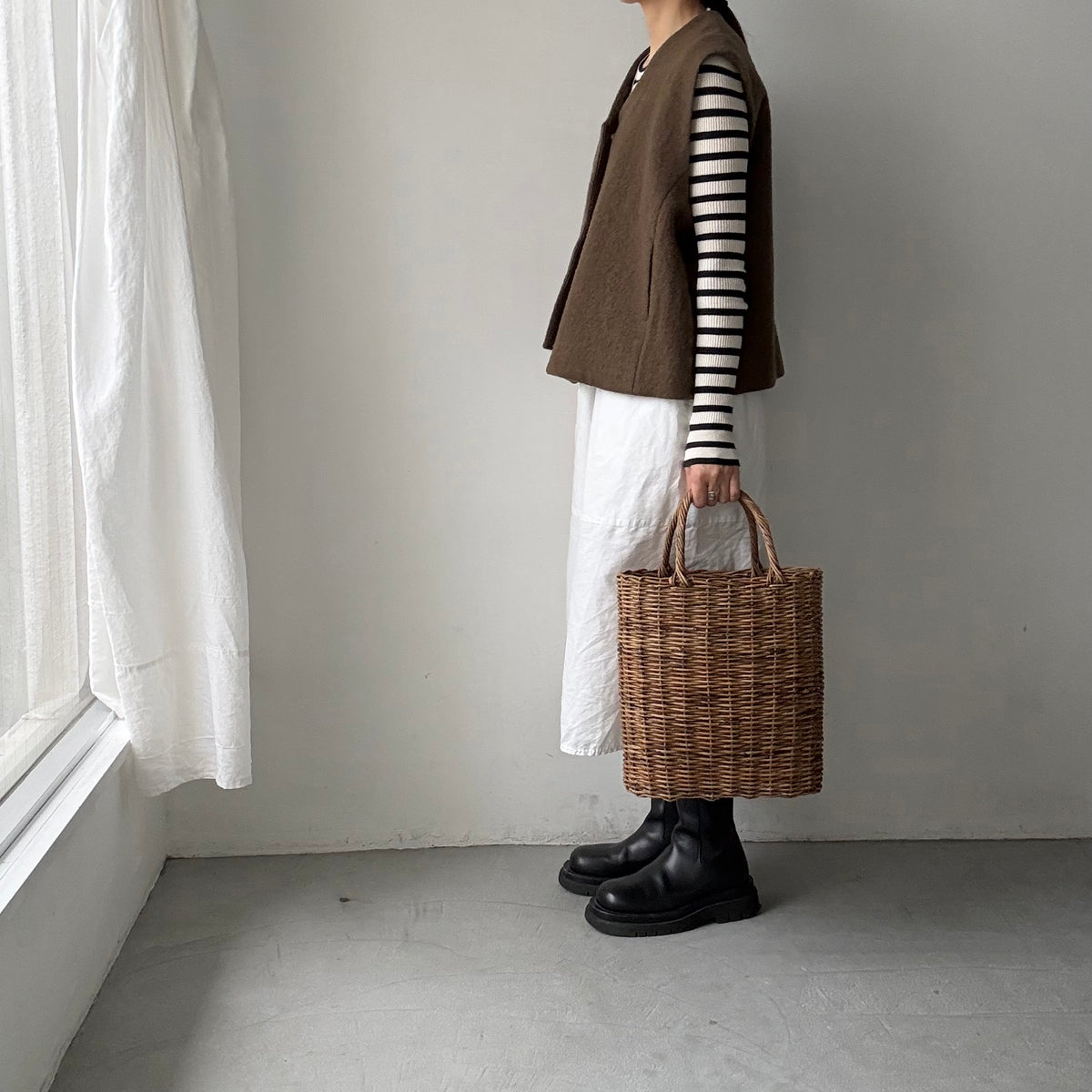 atelier d'antan  Grecoウールベスト　ブラウン