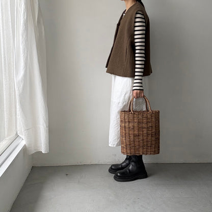 atelier d'antan  Grecoウールベスト　ブラウン