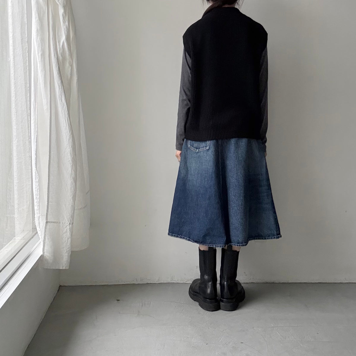 as it is.畦編みベスト