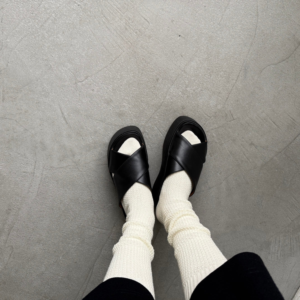 homspun  コットンウールハイソックス