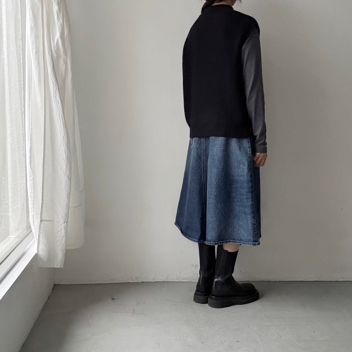 as it is.畦編みベスト