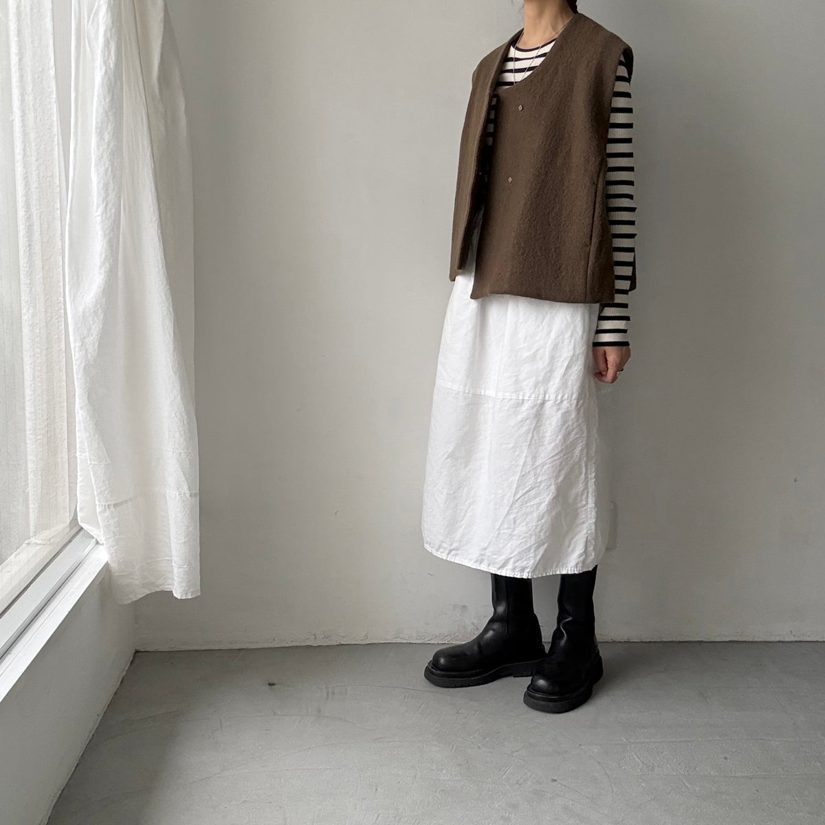atelier d'antan  Grecoウールベスト　ブラウン